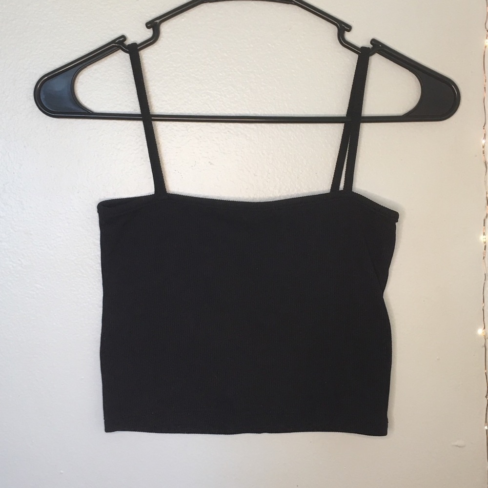 Brandy Melville ribbed tank cropped black